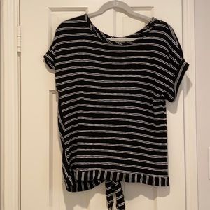 Black and white striped top